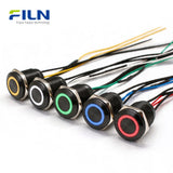 Interrupteur à bouton-poussoir à enclenchement 20A courant élevé en acier inoxydable 4 broches avec fil pour contrôle industriel FILN