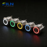 19mm 4PIN Push Button Switch Ring LED Momentary Stainless Steel for CNC/Marine | FILN
