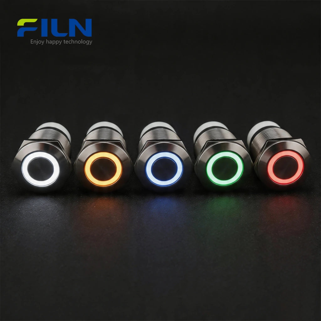 Telephone Plug Switch Stainless Steel RJ9 19mm  Momentary LED Ring FILN