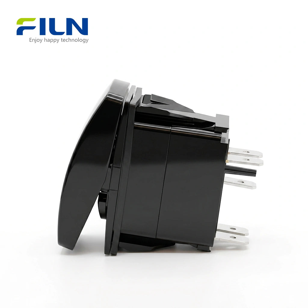 Boat Winch Rocker Switch Boat Rocker Switch Black Symbol Illuminated 5PIN KCD4 12V-24V Yacht Po ...