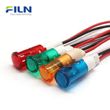 Pilot Light Indicator 220v 10mm Plastic Indicator Light Snap-in Panel Mount for FILN