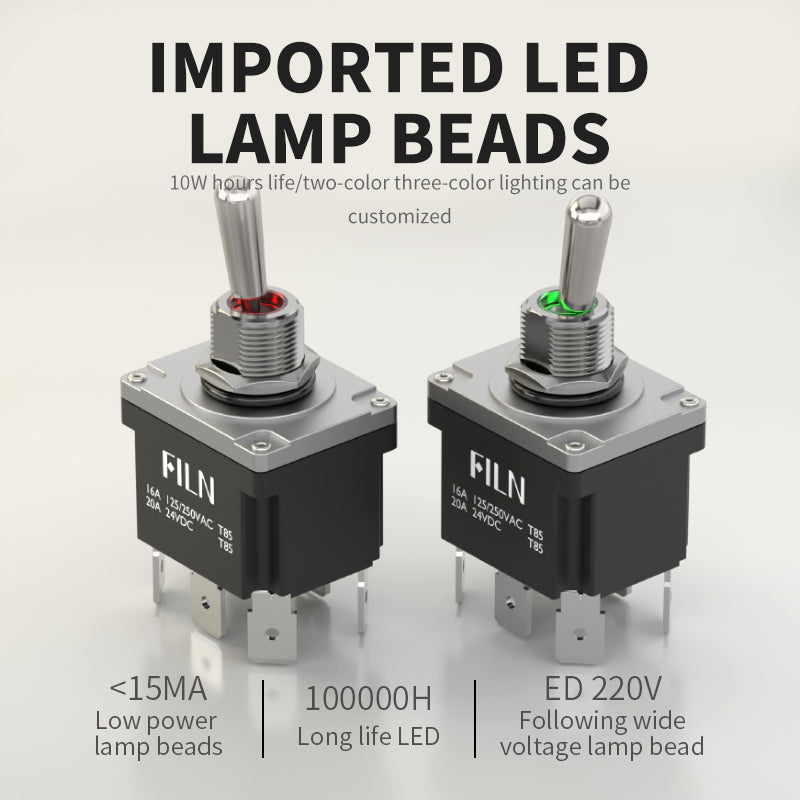12MM Toggle Switch R&G Dual color Design IP67 Waterproof