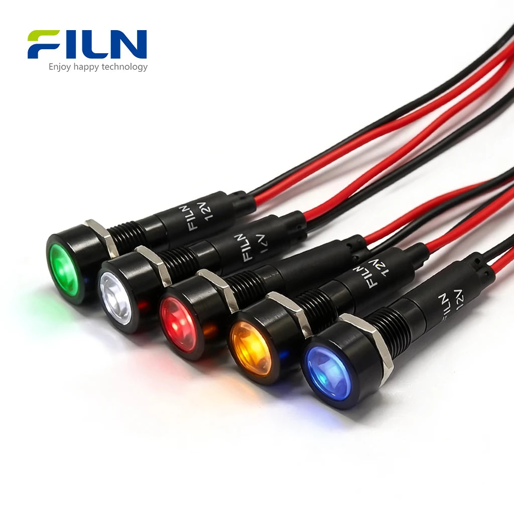 Connection Machine Lights Machine Panel Indicator Light 12-24V 220V 8mm IP67 for CNC FILN – FILN ...