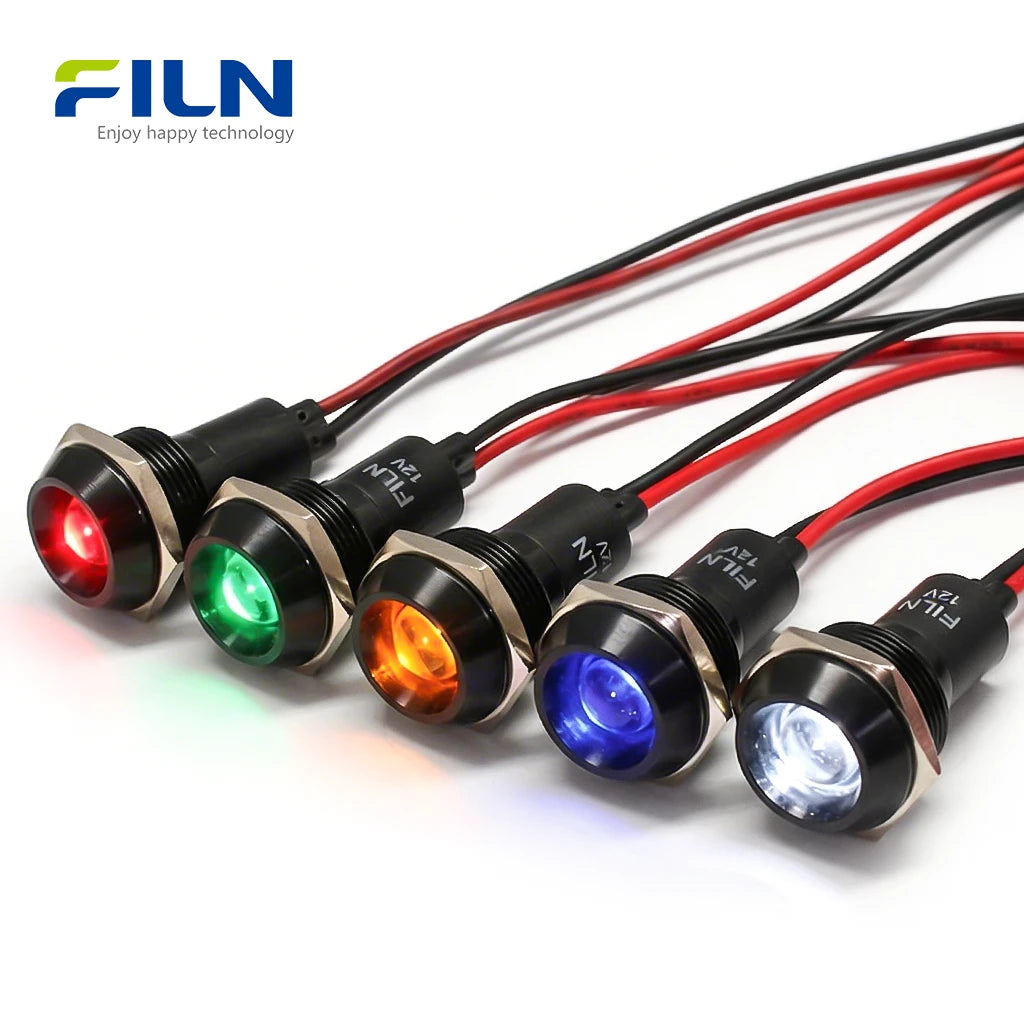 Output Devices Led Indicators 19mm LED Indicators 12V 220V Pre-wired IP67 for Industrial Panel Metal ...