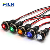 19mm LED Indicators 12V 220V Pre-wired IP67 for Industrial Panel Metal Light FILN