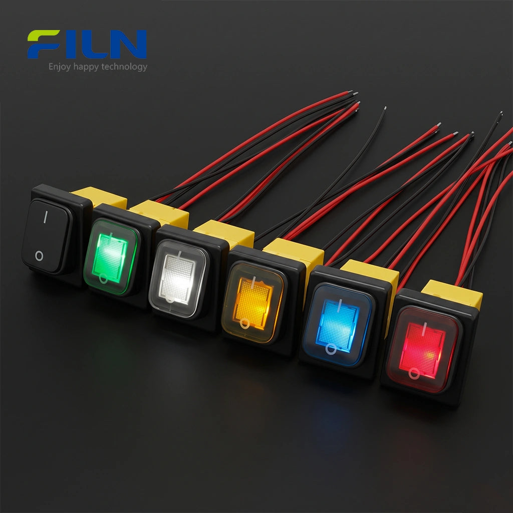 Wired Rocker Switch 15cm Lead Wire ON-OFF/ON-ON Waterproof KCD4 UL Certified FILN Factory
