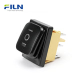 6 Terminal Rocker Switch Black Paint waterproof KCD4 30x22mm ON-OFF-ON FILN