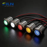 LED Indicator Light 22mm 24V IP67 Metal Flat Head Pre-wired for Panel Signal FILN