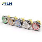 Latching Switch Push Button 25mm Metal 5-Pin with LED Ring 12V 220V Wiring FILN