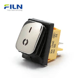 Stainless Steel Lighted Rocker Switches 30x22mm 4-Pin KCD4 15A Current FILN Factory