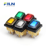 12V ON ON Rocker Switch Waterproof 6 Pin Illuminated 5V-220V Rocker Switch FILN