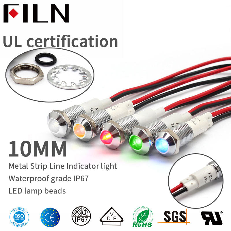 10MM 24V METAL Blue LED Indicator Light