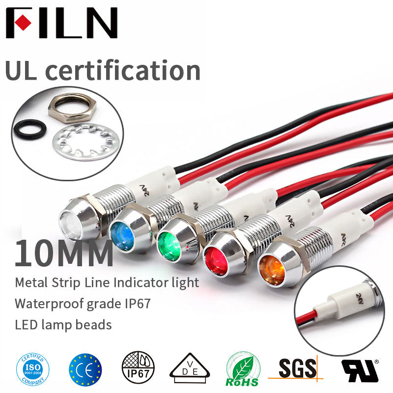 Luz indicadora de panel de 10 voltios LED IP67 amarilla de 120 mm