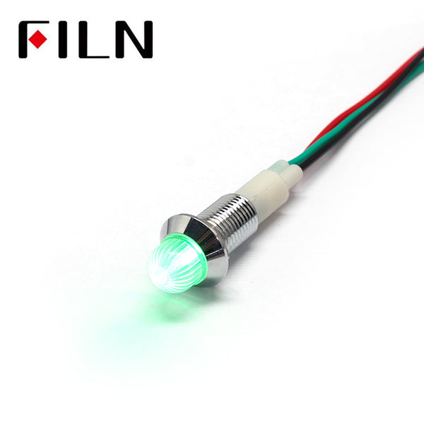 10mm 220V Red-Green Double color LED Metal Indicator Light Green