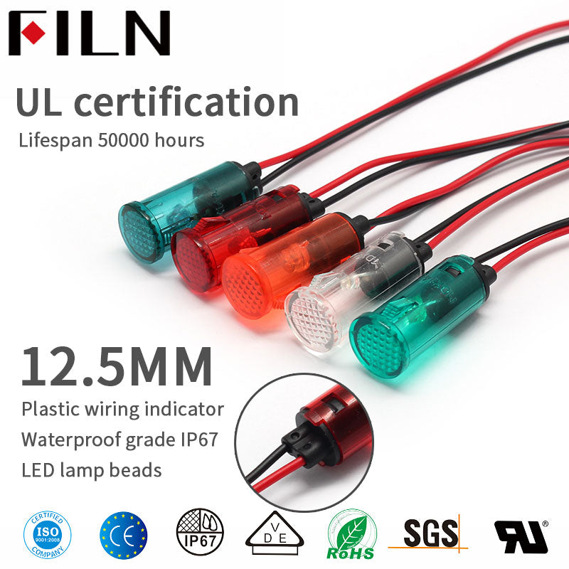 Tablero de instrumentos de 12.5 mm, luz indicadora de 110 voltios de plástico