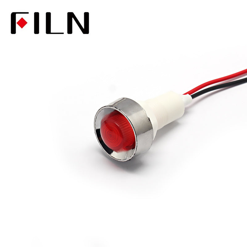 12.5mm 24v led plastic indicator light Red