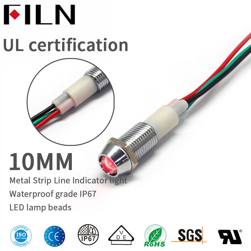 10mm Congélateur Métal Jaune 12 Volt DC Voyants lumineux