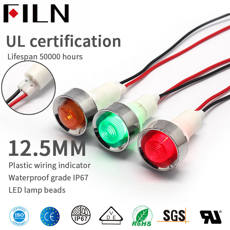 12.5mm 24v led voyant en plastique