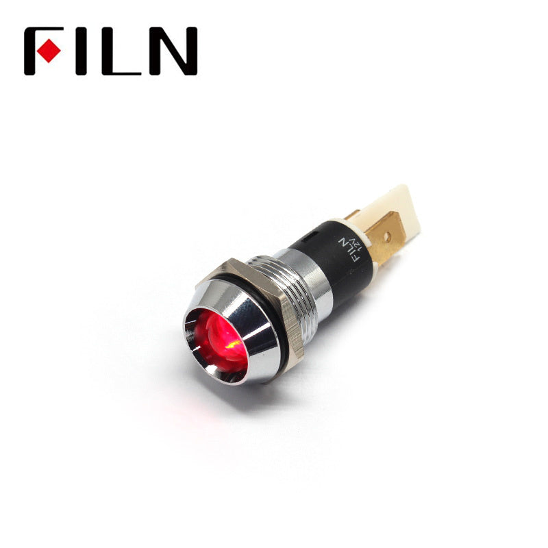 16MM 12v red led ip67 metal signal indicator light in sale
