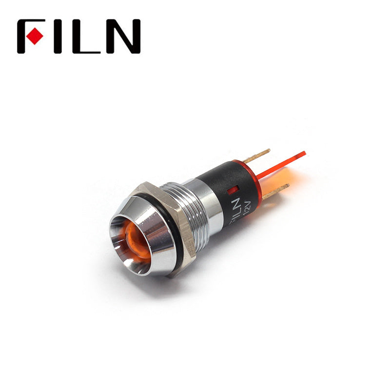 16MM 12v red led ip67 metal signal indicator light made in china