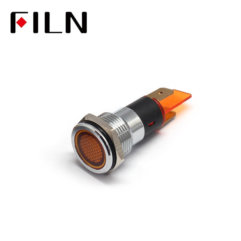 16MM 220V FALT Head IP67 Metal Indicator Light orange