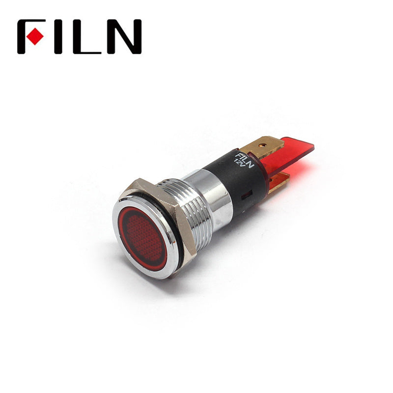 16MM 220V FALT Head IP67 Metal Indicator Light red