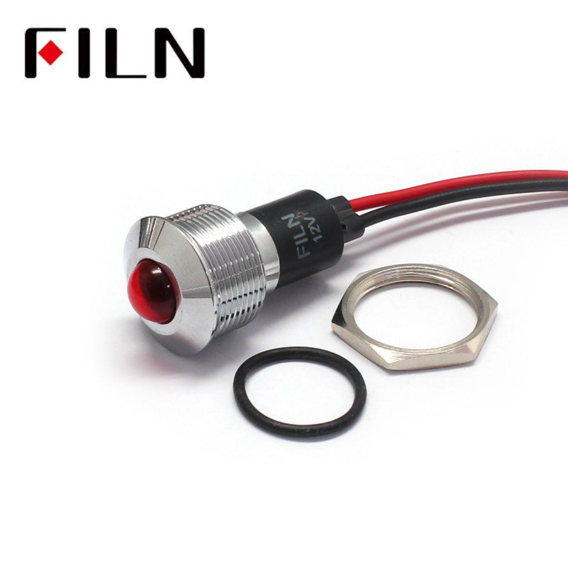 19mm LED Metal Flameproof Indicating Light Red