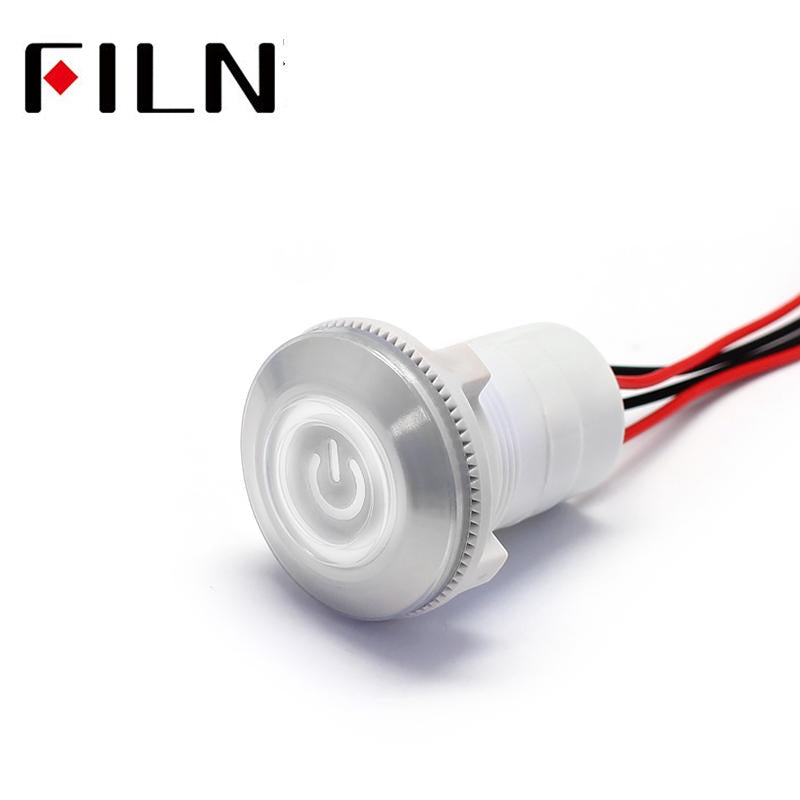 22mm Plastic Push Button Switch power mark locking and Momentary switch White