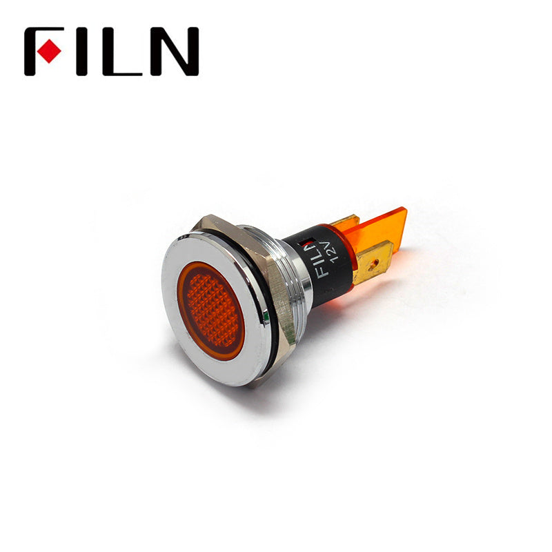 22mm IP68 Metal Navigation Indicator Light Amber