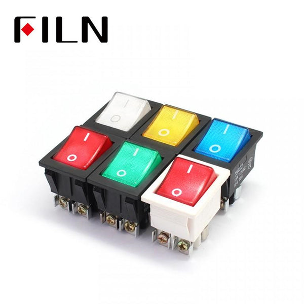 FILN 12V 250V Bule LED Tornillo Pies KCD4 Barco Interruptor basculante