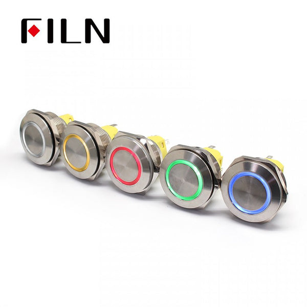 Interruptor de botón de metal con anillo LED IP28 de 67 mm al mejor precio