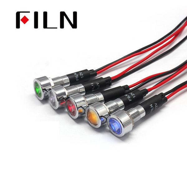 8mm 12V 24V 110V 220v Metal  Blue Red Green LED Indicator Light Parts