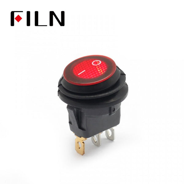 Red Rocker Switch 3PIN LED IP67 12V 30A Boat Panel Switch Front