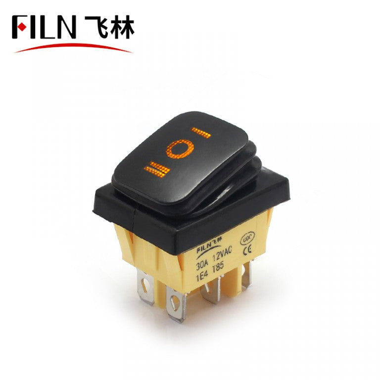 FILN Red 15A KCD4 380V 6PIN IP68 3 Position Rocker Switches - FILN ...
