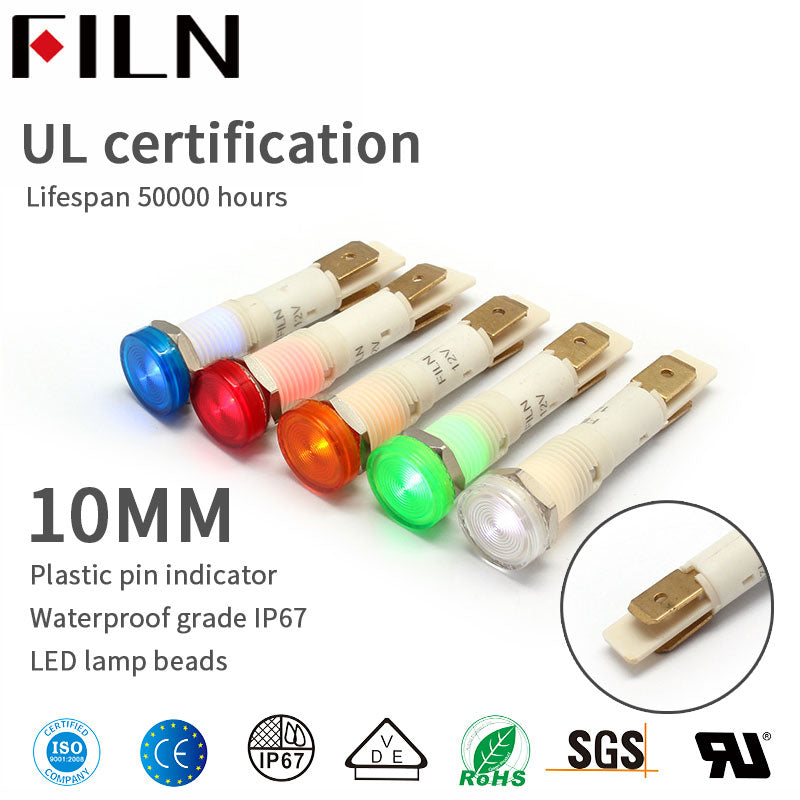 Lámpara de luz indicadora de señal de plástico led de 10 mm 48 v