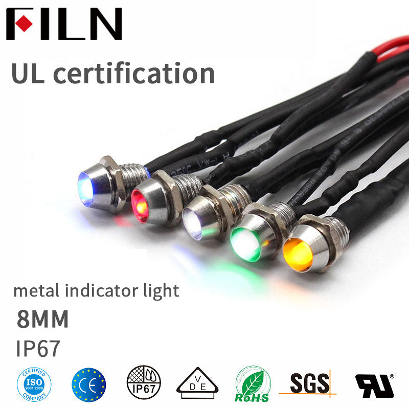 Luces indicadoras LED FL8M-1CW-8 de 4 mm para automóviles