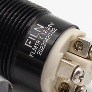 FILN Push Button Switch 19MM Waterproof 12V 5A Ring Screw Pins LED Momentary Normally Open Latching type Normally Closed Push Button ON OFF Car Marine Switches