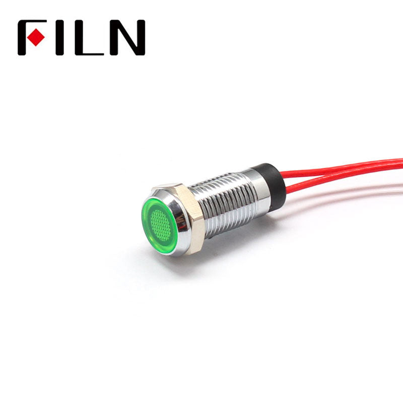 12V Common Anode Two-Color Red Green Metal Indicator Light Green