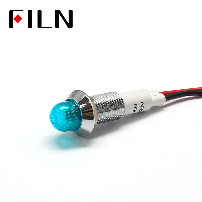 120V White Red Audio Equipment Metal LED Indicators Blue