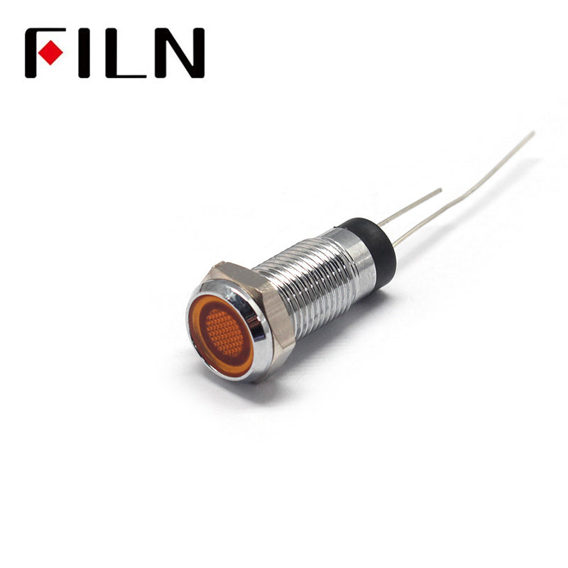 Car Dashboard 8mm 220 Volt Indicator Light Amber