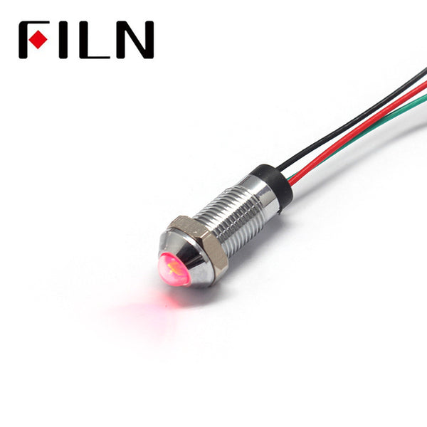 Lámpara de luz indicadora de metal resistente al agua de dos colores rojo verde de 8 mm al mejor precio