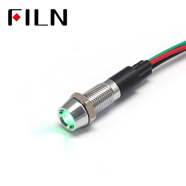 12V Double Color 8mm LED FILN Indicator Light Lamp With Wire