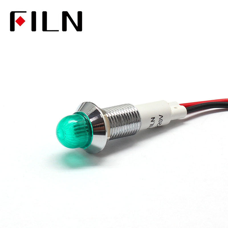 120V White Red Audio Equipment Metal LED Indicators Green