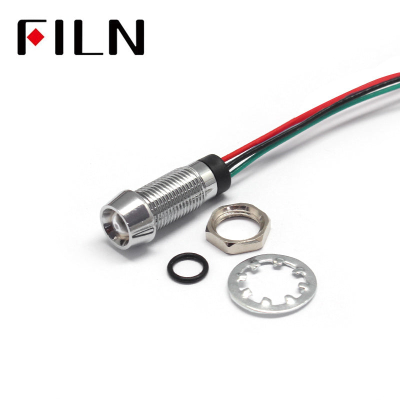 8mm 6V Double Color LED Metal Pilot Indicator Light Details