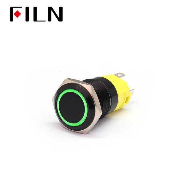 Interruptor de botón de acero inoxidable impermeable LED de 16 mm 19 mm 22 mm