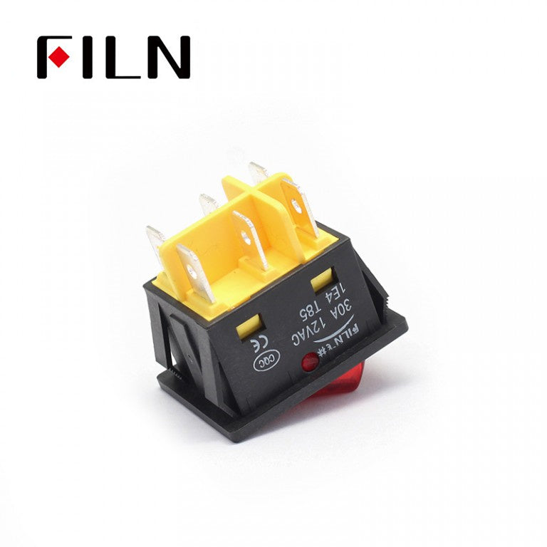 FILN UL White LED Large Current ON-OFF-ON Carling Rocker Switch Bottom