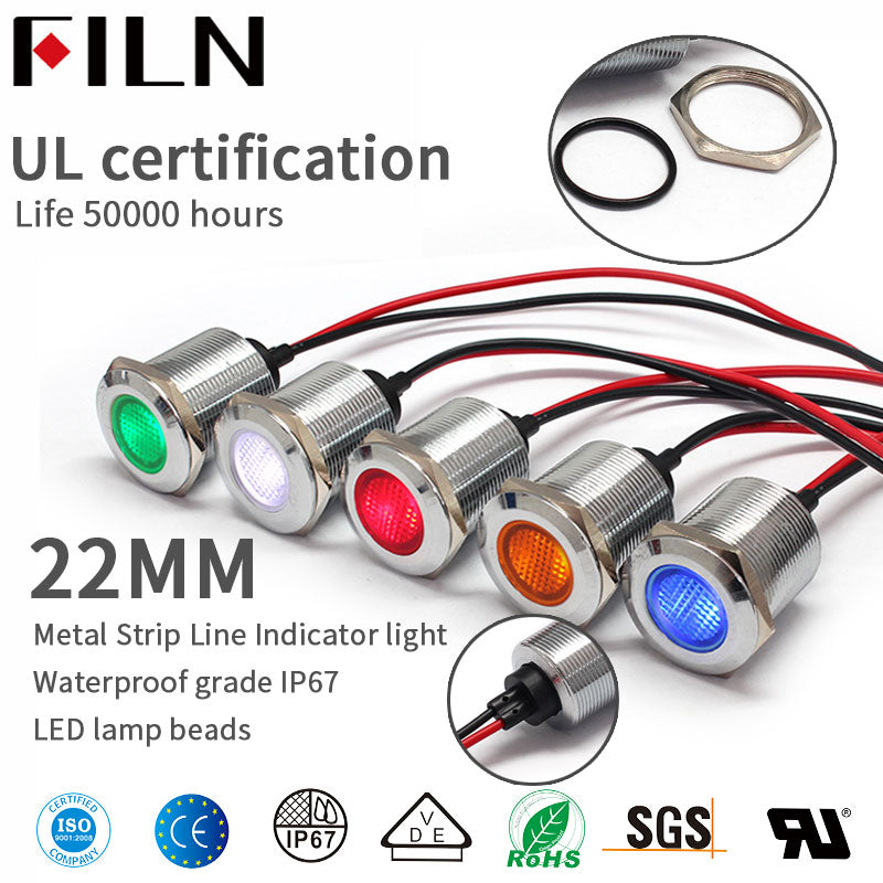 Luz indicadora de equipo médico LED de 22 mm