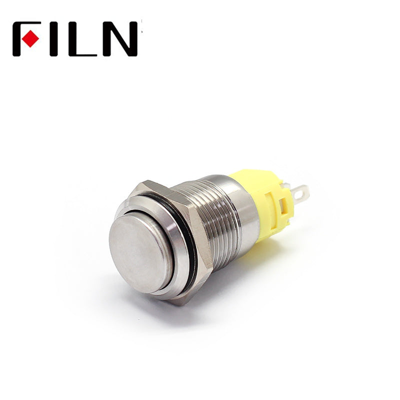 FILN 16mm High head hot sale NO LED Metal Push Button Switch Long type latching switch with 3 pins Best Price
