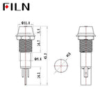 10mm 3V LED Metal IP67 Signal Red Indicator Light