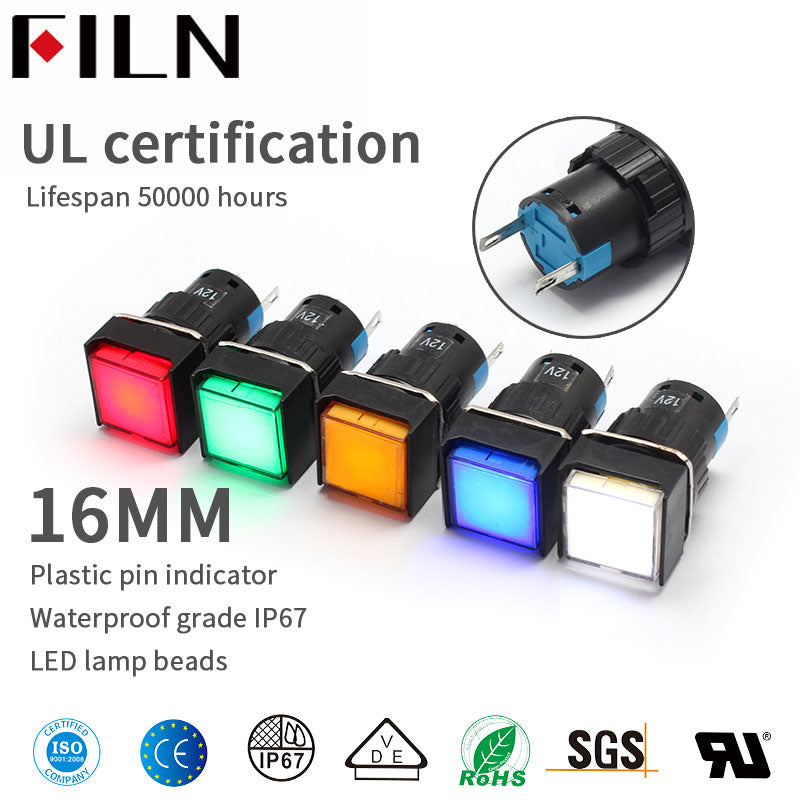 Luces indicadoras de tablero de distribución verde de 16 mm y 110 V